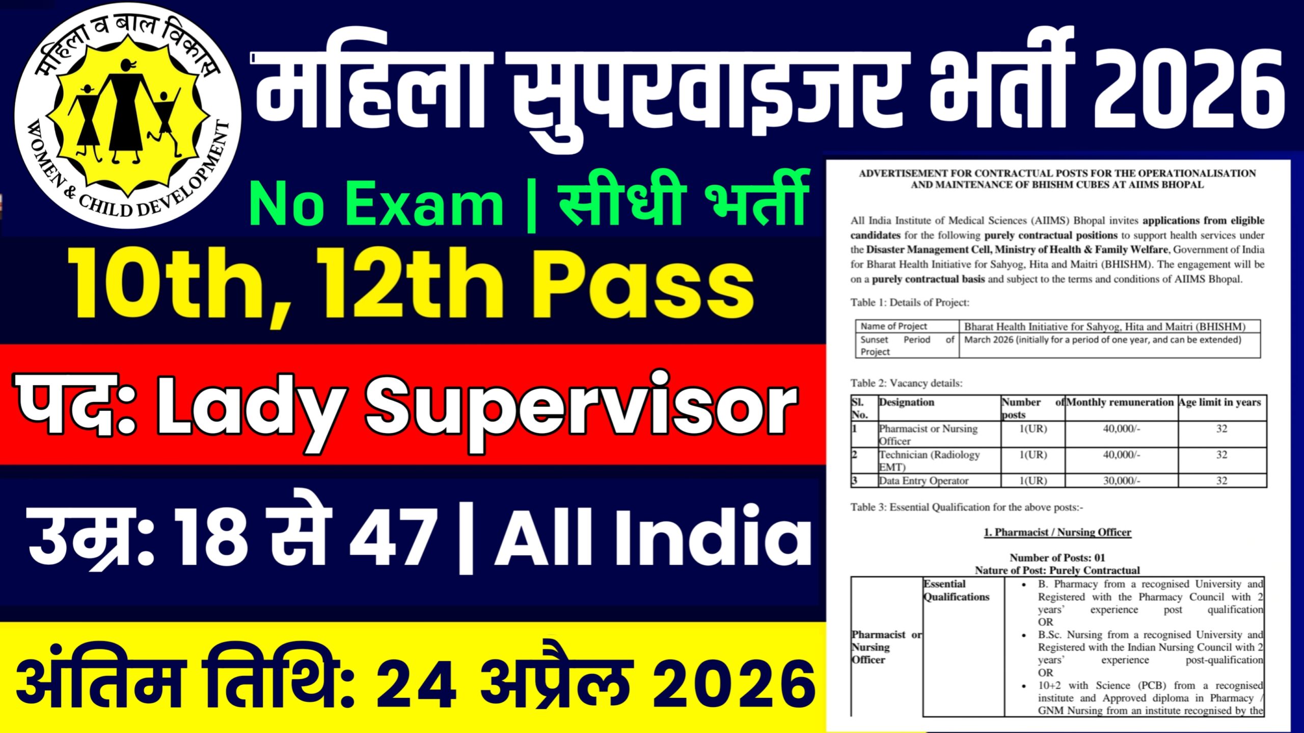Anganwadi Supervisor Recruitment 2026 - Apply Online for Lady Supervisor Post 20260326_002228